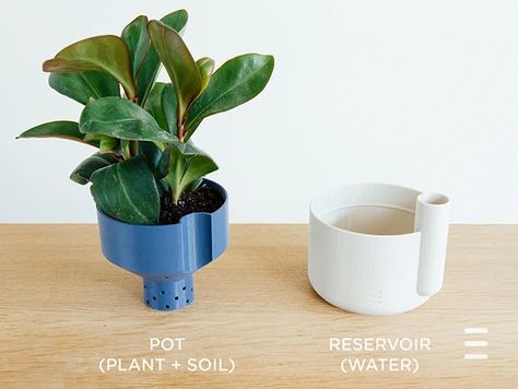 Self-Watering Planter (Small) by parallelgoods - Thingiverse Diy Planters Indoor, Self Watering Plants, Plant Pot Design, Self Watering Pots, 3d Printing Diy, Planter Design, Diy Pots, Unique Planter, Plant Decor Indoor