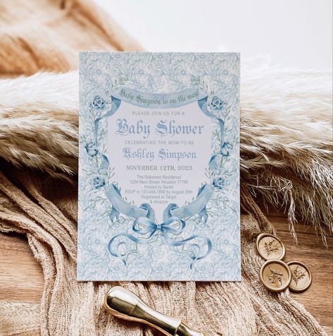 Royal Baby Shower Invitation, Crest Invitation, Royal Invitation, Royal Theme, Royal Baby Showers, Invitations Ideas, Royal Baby, Baby Shower Invite, Little Prince