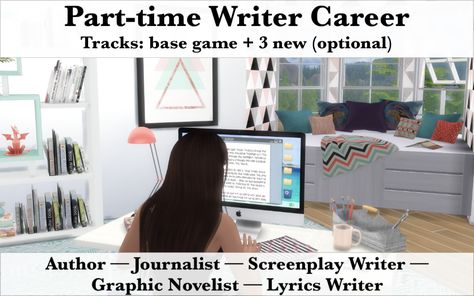 Writer Career, Writer Jobs, Maxis Match Cc, Sims Packs, Latest Books, Job Title, Sims Mods, Drawing Skills, Maxis Match