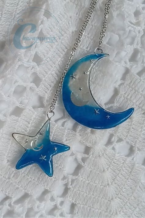 This pin is all about how these beautiful moon and star are made? From their wire frames to using resin and final result. #DIY #uvresin #resin #diyideas #craft #accessories Diy Uv Resin, Using Resin, Diy Resin Projects, Resin Jewelry Making, Resin Craft, Beautiful Moon, Moon And Star, Star Jewelry, Craft Accessories