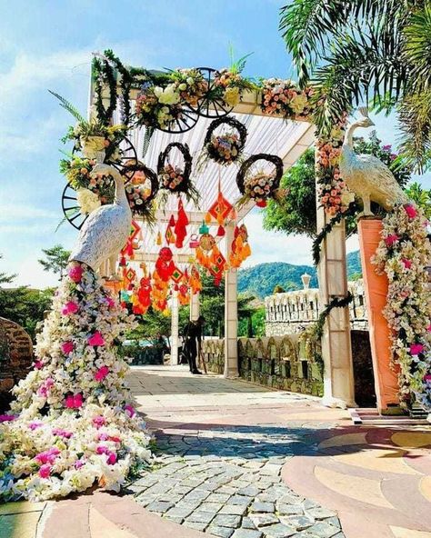 Beach Wedding Setup, Wedding Gate, Gate Decoration, Destination Wedding Decor, Wedding Entrance Decor, Summer Wedding Decorations, Mandap Decor, Desi Wedding Decor, Marriage Decoration