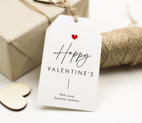 Valentine’s Day Tags, Minimalist Valentines, Happy Valentine Gifts, Valentines Day Gift Tags, Valentines 2024, Template Love, Grad Party Favors, Mortgage Marketing, Heart Gift Tags