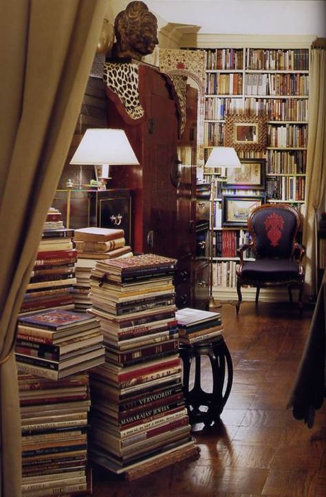 Regular people just don't get it! Books Stacked On Floor, Books Stacked, Lots Of Books, Dream Library, Library Room, Book Room, Personal Library, Home Libraries, Book Storage