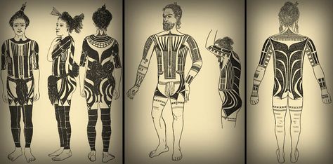 Tattooed islander of Yap, and body tattoos of two Yap chiefs, 1900. Inca Art, Ethnic Tattoo, Island Tattoo, Borneo Tattoo, Ancient Tattoo, Filipino Art, Japanese Tattoo Designs, Celtic Tattoos, Line Art Tattoos