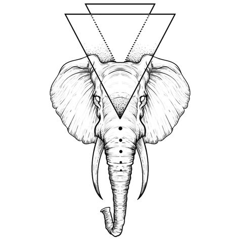 Geometric Elephant Tattoo, Geometric Elephant, Elephant Tattoo Design, Elephant Tattoo, Elephant Tattoos, Fake Tattoos, Custom Tattoo, Tattoo Design, Tattoos For Guys