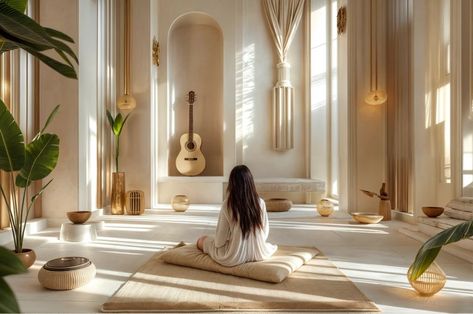 Integrating Sound Healing Frequencies into Wellness Hotels Healing Spaces Interior, Healing Bedroom, Healing Sanctuary, Healing Studio, Spa Day Party, Healing Center, Healing Room, Wellness Hotel, Acoustic Design