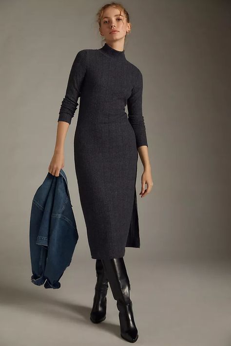 Turtle Neck Dress Outfit, Office Professional, Fashion Pics, Turtleneck Dress, Simple Silhouette, Style Edit, Modest Clothing, Daily Practices, April 2024