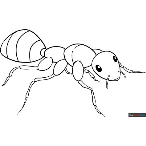 Free Ant Coloring Page for Kids Ant Coloring Page, Pictures Of Ants, Ant Drawing, Insect Coloring Pages, Diy Drawings, Popular Cartoon Characters, Easy Drawing Guides, Free Printable Coloring Sheets, How To Draw Animals