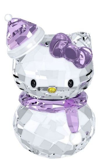 Swarovski Crystal - Hello Kitty Snowman Hello Kitty Crystal, Purple Hello Kitty, Swarovski Hello Kitty, Swarovski Crystal Figurines, Snowman Figurine, Miss Kitty, Bear Figurine, Crystal Figurines, Kitty Wallpaper