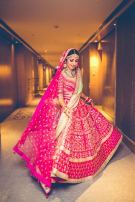 Lovely bride twirling on her wedding day in a pink bridal lehenga|WedMeGood| Gauri & Anshuman|#wedmegood #indianweddings #lehenga #bridallehenga #twirling #weddingday #pink #pinklehenga Wedding Lehngas, Wedding Lengha, Pink Bridal Lehenga, Beautiful Lehenga, Bridesmaid Photoshoot, Indian Wedding Gowns, Designer Bridal Lehenga Choli, Latest Bridal Lehenga, Delhi Wedding