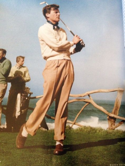 40s Hollywood, Golf Fashion Men, Mens Golf Fashion, Robert Wagner, Hollywood Vanity, Golf Inspiration, Gentleman Aesthetic, Classic Golf, Golf Collection