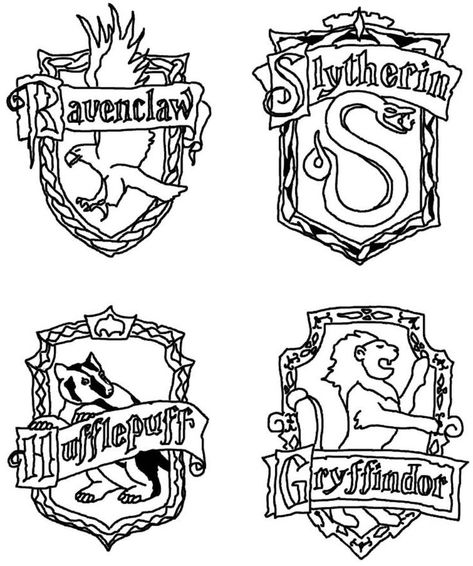 kassy Harry Potter Weihnachten, Harry Potter Houses Crests, Harry Potter Coloring Book, Harry Potter Activities, Harry Potter Case, Harry Potter Coloring Pages, Silhouette Disney, Harry Potter Printables Free, Harry Potter Colors