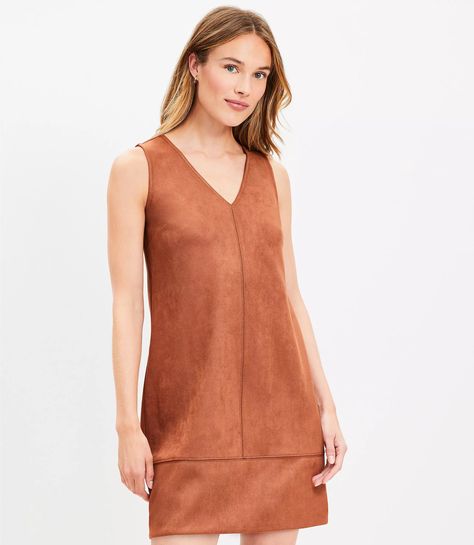 Faux Suede Mini Shift Dress Suede Dress Outfit, Extra Dresses, Casual Office Wear, Shift Mini Dress, Fall Wardrobe Essentials, Fall Capsule Wardrobe, Rust Dress, Jumpsuit Shorts Rompers, Suede Dress