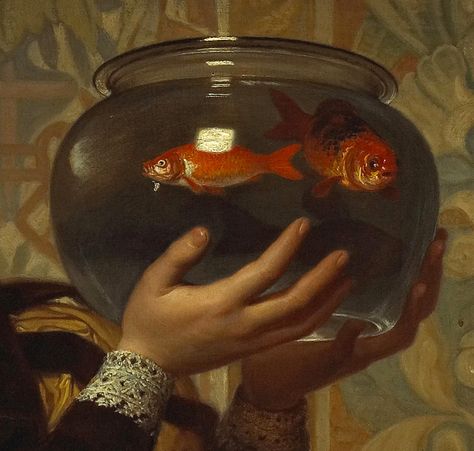 'The goldfish bowl' (detail)attributed to Charles Edward Perugini. Goldfish In A Bowl, Goldfish Bowl, Fish Swimming, Fish Bowl, A Bowl, Goldfish, Swimming, Fish, Bowl