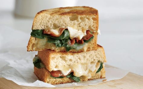 15 Lunches With Up to 20 Grams of Fat (Keto Diet) | Nutrition | MyFitnessPal Spinach Grilled Cheese, Low Calorie Lunches, Grilled Sandwiches, Cooking Light Diet, Bacon Grilled Cheese, Filling Lunch, Low Calorie Dinners, 300 Calories, No Calorie Foods