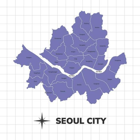 City Maps Illustration, Illustration Map, Seoul City, Map Illustration, Cityscape Photos, Logo Banners, Illustrated Map, Map Vector, Marketing Design