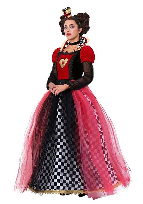 Amazon.com: Women's Ravishing Queen of Hearts Costume: Clothing Queen Of Hearts Halloween, Princess Fancy Dress, Queen Of Hearts Alice, Heart Costume, Queen Of Hearts Costume, Plus Size Costume, Alice In Wonderland Costume, Wonderland Costumes, Halloween Queen