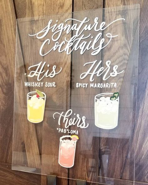 Signature Cocktail Drinks, Idee Cricut, Signature Cocktails, Drink Signs, Future Wedding Plans, Wedding Drink, Cute Wedding Ideas, Signature Drinks, Wedding Goals