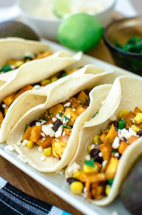 Taco Filling Recipe, Potato And Black Bean Tacos, Easy Chicken Lettuce Wraps, Sweet Potato And Black Bean, Taco Filling, Fried Rice Recipe Easy, Sweet Potato Tacos, Black Bean Tacos, Potato Tacos