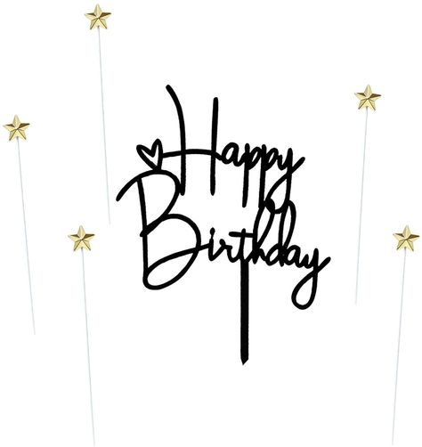 AmazonSmile: Happy Birthday Cake Topper Star Cake Party Decoration Birthday Party Supplies : Grocery & Gourmet Food Happy Birthday Silhouette, Happy Birthday Fitness, 30th Birthday Cake For Women, Happy Birthday Topper, Happy Birthday Black, Happy Birthday Svg, Star Cake, Decoration Birthday Party, Happy Birthday Png