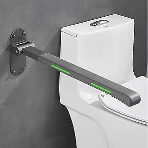 Bathroom Folding Grab Bar,Flip Up Grab Bars with Indicators, Safety Rail Wall Mounted,Non Slip Waterproof Toilet Grab Bars, Folding Handicap Bars.for Elderly Disabled and Pregnant. (Grey) Mini Bathroom Ideas, Remove Bathtub, Accessible Bathroom Design, Bathroom Shower Panels, Shower Grab Bar, Ada Bathroom, Grab Bars In Bathroom, Accessible Bathroom, Grab Bar