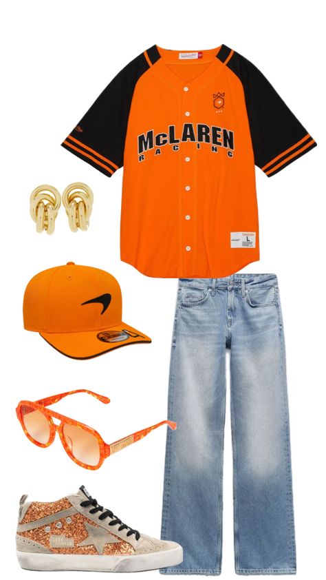 #fitspo #f1 #copenhagen #stockholmstyle #formula1 #outfitinspo #formulaone #formula1 #mclaren Formula One Outfit Ideas, Silverstone F1 Outfits, Indycar Outfit, Mclaren F1 Outfit, Formula 1 Clothes, Mclaren Outfit, Cota F1, F1 Costume, F1 Fits