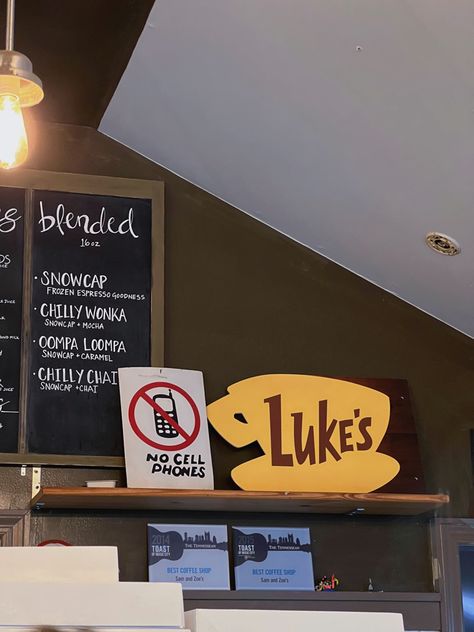 gilmore girls luke’s no cell phones coffee shop cafe aesthetic Luke's Diner No Cell Phones Sign, No Cell Phones Gilmore, Lukes Diner Mug, Luke’s Diner Sign, Luke’s Coffee, Lukes Coffee Mug, Luke's Coffee, No Cell Phones, Girls Vibes