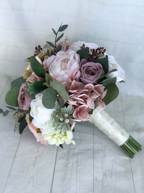 Dusty Rose Bridal Bouquet, Bridal Bouquet Blush, Hydrangea Bridal Bouquet, Blush Bouquet Wedding, Succulent Bouquet Wedding, Blush Bridal Bouquet, Silk Bridal Bouquet, Peony Bouquet Wedding, Rose Bridal Bouquet