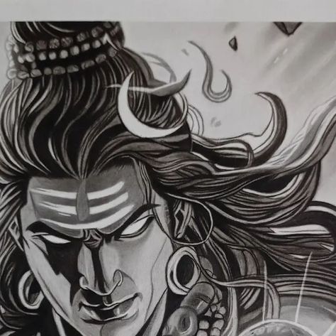 Rudra Avatar, Mahakal Drawing, Avatar Drawing, Har Har Mahadev, Lord Shiva Hd Wallpaper, Shiva Shakti, Mythology Art, March 8, Diy Art Painting