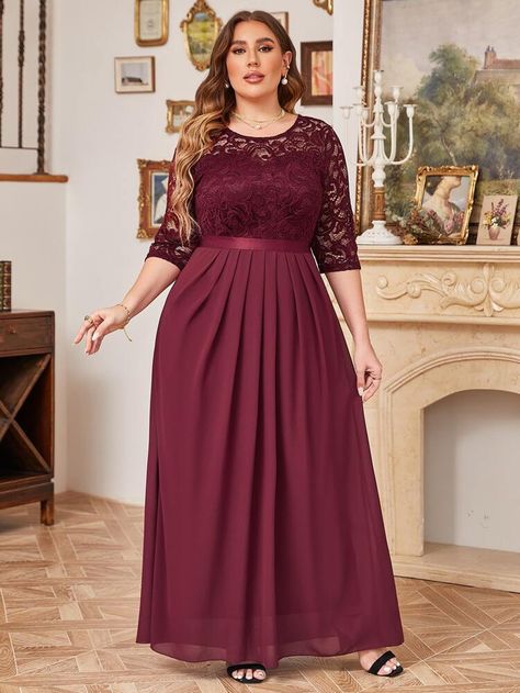 Modest Attire, Burgundy Party, Chic Cocktail Dress, Plus Size Bride, Vintage Summer Dresses, Chiffon Fashion, Plus Size Vintage, Kitenge, Gowns Of Elegance