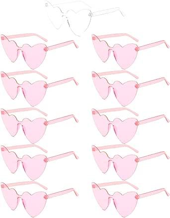 11 Pairs Hen Heart Shaped Glasses Rimless Frameless Sunglasses Transparent Tinted Eyewear, 1 Bride + 10 Team Bride Glasses Bachelorette/Wedding Party Bridal Shower Party Favours Photo Booth Props Bride Glasses, Bride With Glasses, Birthday Sleepover Ideas, Sunglasses Transparent, Frameless Sunglasses, Hen Party Outfits, Bridal Shower Party Favors, Heart Shaped Glasses, Bride Shower