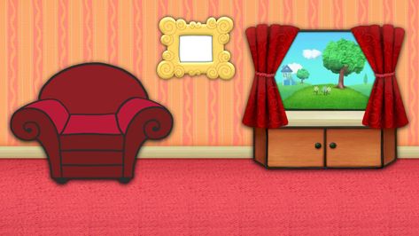 Blue's Clues and You Living Room 2 - Season 1 by Slimbran on DeviantArt Blues Clues Background, Blues Clues Bedroom, Blue Clues, Thinking Chair, Elmo World, Blue's Clues And You, Animation Movies, Themes Ideas, Zoom Background