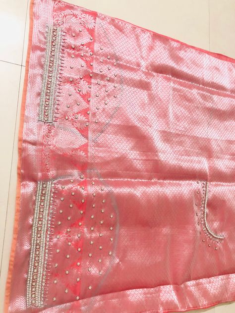 Pearl Aari Work Blouse, Pearl Aari Work, Aari Work Blouse, Blouse Neck, Blouse Neck Designs, Aari Work, Work Blouse, White Pearl, Neck Designs