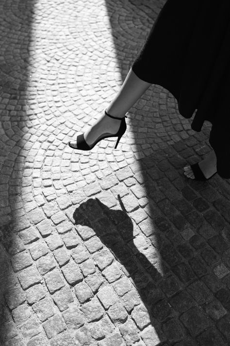 The Shadow, White Photo, Step By Step, Black And White, Heels, White, Black