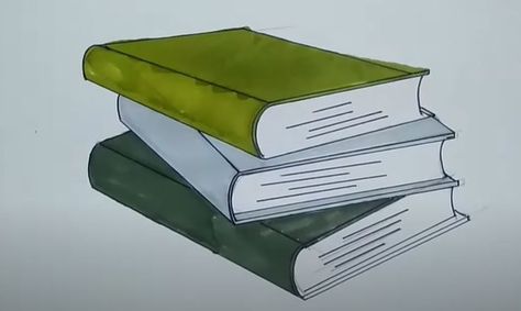 How to Draw a Stack of Books Step by Step How To Draw A Stack Of Books, Draw Stack Of Books, Stack Of Books Drawing, Books Drawing, Drawing Instructions, A Stack Of Books, Stacked Books, White Pen, Book Stack