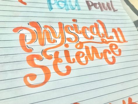 Physical Science Calligraphy, Science Calligraphy, Calligraphy Markers, Crayola Supertips, Lettering Art, Calligraphy Lettering, Physical Science, Art Projects, Diy And Crafts