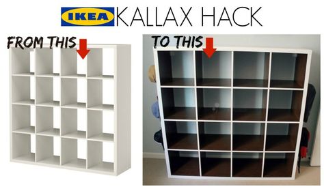 Ikea Kallax Hack - Simply Real Moms Kallax 4x4, Ikea Storage Cabinets, Kallax Hack, Ikea Kallax Hack, Cool Bookshelves, Garage Organization Diy, Easy Ikea Hack, Ikea Hack Ideas, Custom Shelving