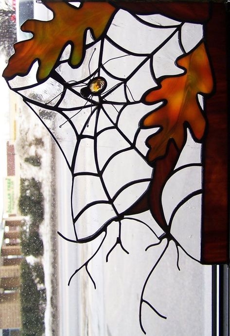 Stained Glass Decor, Stained Glass Diy, Spider Webs, Stained Glass Crafts, Toy Art, Glass Projects, Stained Glass Designs, Stained Glass Projects, Stained Glass Window