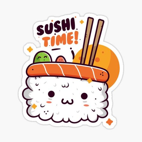 kawaiistudio Shop | Redbubble Sushi Drawing, Happy Birthday Art, Sushi Art, Fruits Images, Cute Cartoon Drawings, Blind Bags, Japanese Tattoo, Cat Stickers, Custom Magnets