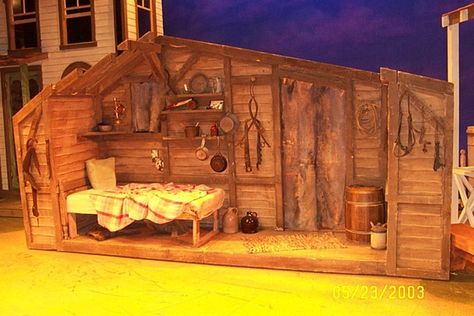 Juds smokehouse | oklahoma | Pinterest Oklahoma Musical Set Design, Oklahoma Musical, Tech Theatre, Set Theatre, Theater Design, Fiddler On The Roof, Barn Interior, Stage Set Design, Set Design Theatre