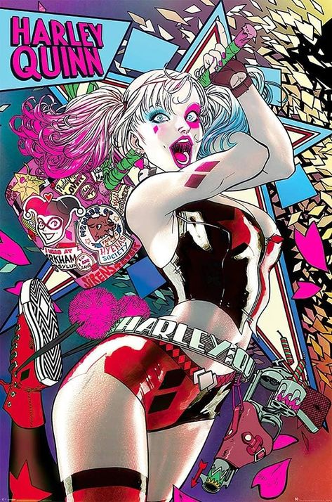 Amazon.com: POSTER STOP ONLINE Batman - DC Comics Poster/Print (Harley Quinn with Baseball Bat/Neon) (Size 24" x 36") : Office Products Quin Harley, Harley Quinn Kunst, Joker E Harley Quinn, Dc Comics Poster, Art Dc Comics, Joker Y Harley Quinn, Uk Shopping, Harley Quinn Artwork, Batman Poster