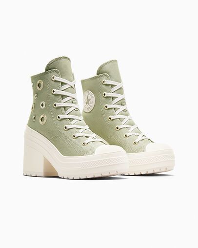 High Top Platform Converse Green, Light Colored Platform Converse, Patterned Platform Converse, Mint Green Platform Converse, High Converse Boot, Chunky Sole Converse, Converse Platform Shoes Green, Converse High Tops Chunky, Green High Top Platform Converse