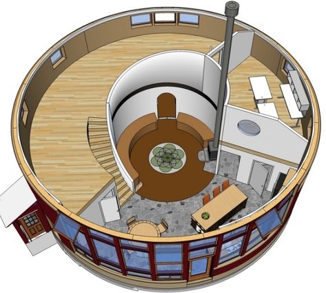 Round Tiny House, Snail House, Round House Plans, Nevada City California, Earth Sheltered Homes, Circle House, Purposeful Living, Round Building, Geodesic Dome Homes