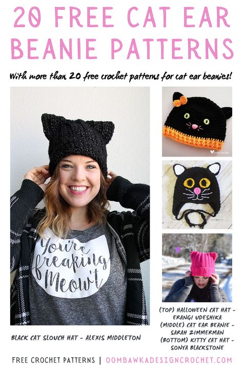 Stay warm and stylish this winter!❄️ With our easy-to-crochet cat hat patterns, you'll have the purr-fect accessory for those chilly days. Who said you can't look adorable while keeping cozy?😻 #WinterFashion #CrochetFun Crochet Cat Beanie Free Pattern, Free Crochet Bird Patterns, Crochet Cat Ear Beanie, Cat Hat Pattern, Bird Crochet, Crochet Beanie Pattern Free, Finger Puppet Patterns, Cat Ear Beanie, Crochet Bird Patterns