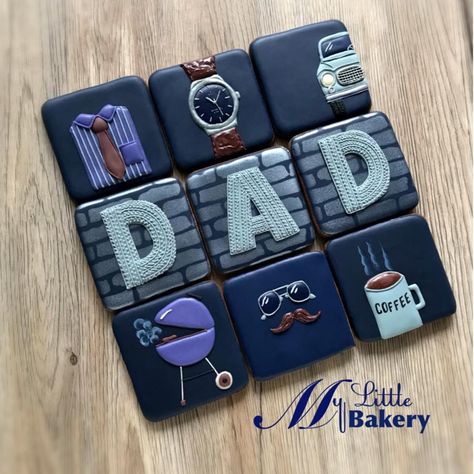 Fathers Day Cupcakes, Cookies Decoradas, Chocolate Sugar Cookies, Fathers Day Cake, Fondant Cookies, Pretty Cookies, Fancy Cookies, Cookie Frosting, Cookie Inspiration