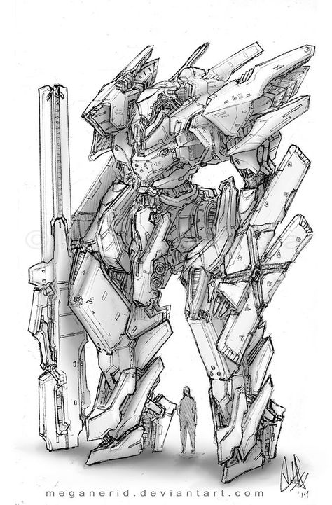 Mecha - Viper by MeganeRid Mecha Blueprint, Mecha Drawing, Mechanical Drawings, Mecha Art, Mecha Suit, Transformers Design, Cool Robots, Arte Robot, Titanfall