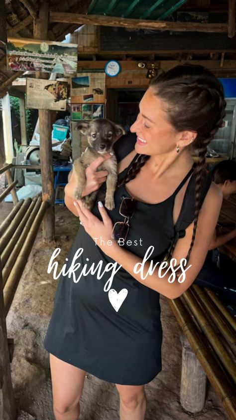 I am obsessed with this comfortable and stylish hiking dress. I wore this hiking dress all throughout my adventures through Thailand. This cute travel out is sweatproof material kept me dry and the built in sports bra and spanx kept me comfortable. I need one in every color for my summer hikes and travels. #traveloutfit #hikingdress Hiking Dress Outfit, Hiking Dress, Summer Hike, Athletic Dress, Bachelorette Trip, Fashion Deals, Sport Dress, Versatile Outfits, Budget Fashion