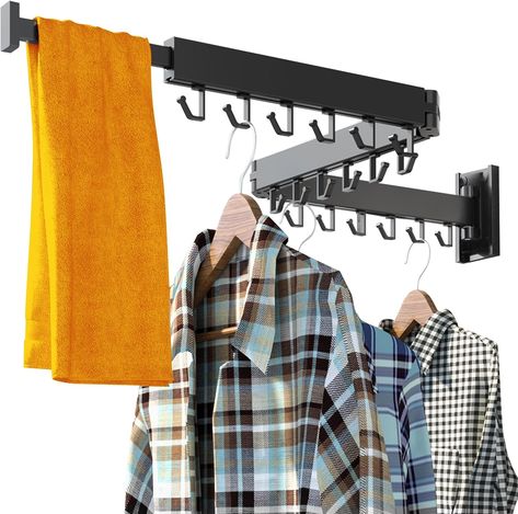 Laundry Drying Rack,Wall Mounted Clothes Rack,Clothes Hanger Rack,Laundry Rack Wall Mount,Folding,Retractable,Collapsible,Laundry Room... Clothes Dryer Rack, Wall Mounted Clothes Drying Rack, Wall Mounted Drying Rack, Clothes Hanger Rack, Laundry Rack, Drying Rack Laundry, Laundry Drying, Clothes Drying, Small Laundry Room