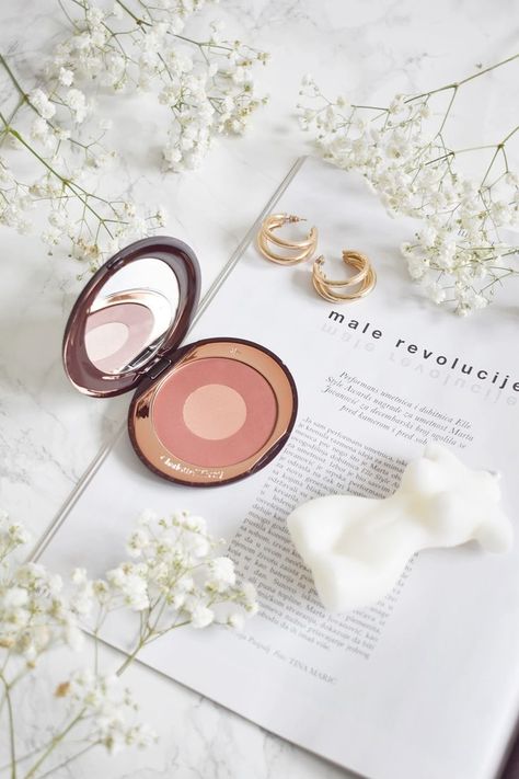 Magazine Flatlay, Charlotte Tilbury Blush, Cheek To Chic Blush, Charlotte Tilbury Cheek To Chic, Blush And Highlighter, By Charlotte, Charlotte Tilbury, Highlighter, Blush