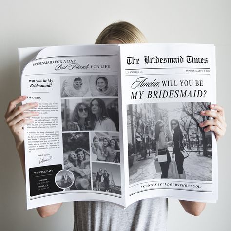 Wedding Newspaper, Second Anniversary, Newspaper Template, Silver Jubilee, Wedding Design Decoration, Paper Wedding, Best Friends For Life, News Paper, Will You Be My Bridesmaid